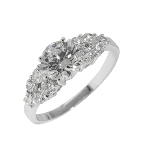 925 Silver 1.25ct Round In A Bouquet Ring - Picture 1 of 7